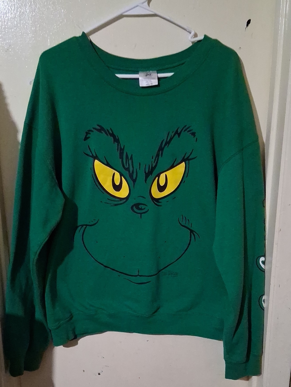 Green Grinch Face Crewneck Sweatshirt